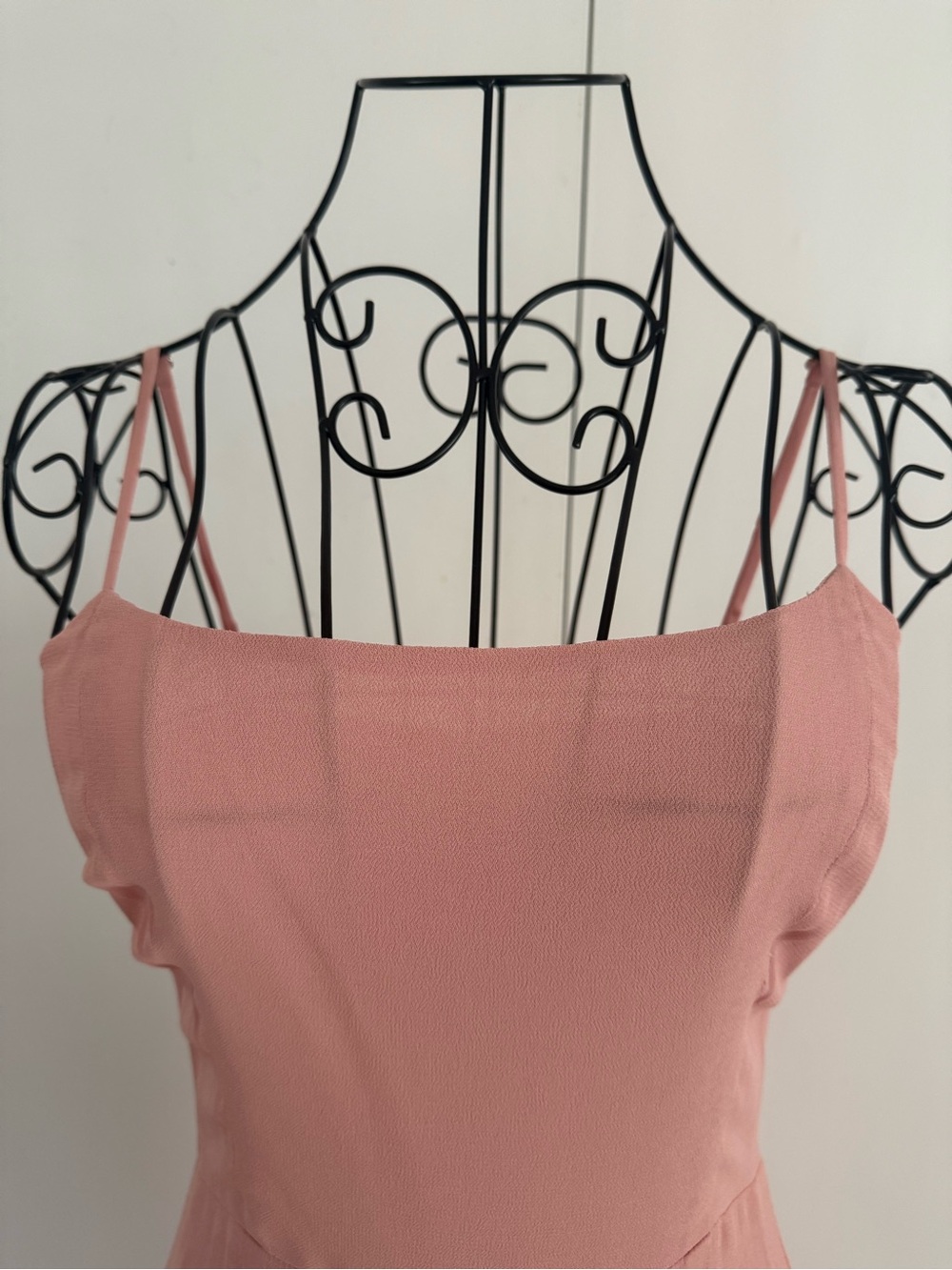 Reformation Foxglove Dress Tiered Spaghetti-Strap Maxi in Blush Size 0 - Picture 4 of 12